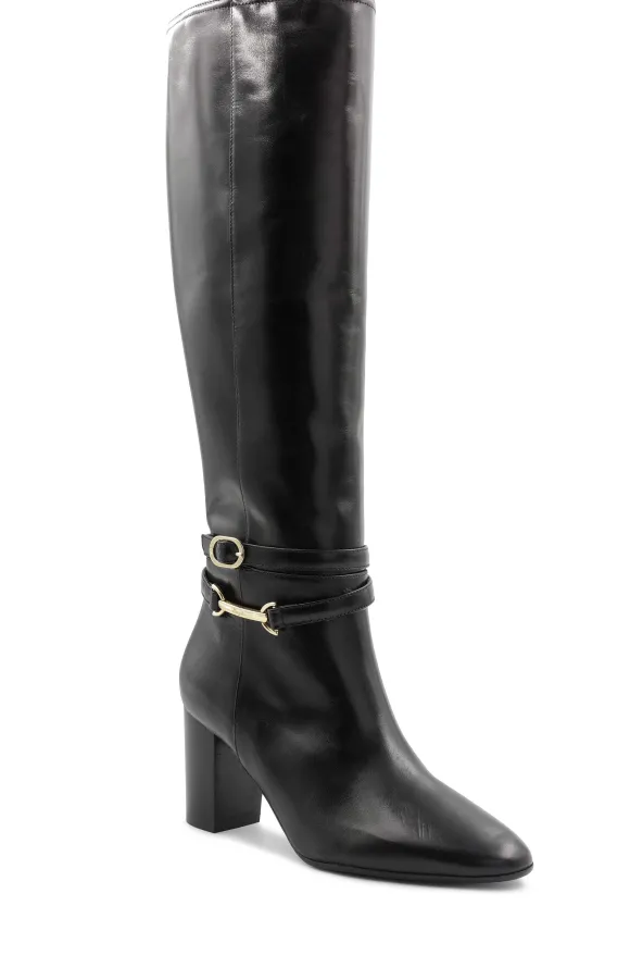 Adriana Knee High Block Heel Leather Boot