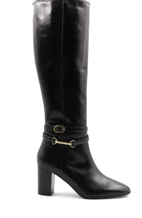 Adriana Knee High Block Heel Leather Boot