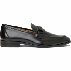 Alessio Slip On Black Bit Loafer Black Leather