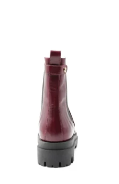 Alma Chunky Leather Chelsea Boot - Bordeuax