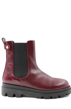Alma Chunky Leather Chelsea Boot - Bordeuax