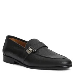 Arlo Slip On Side Bit Loafer Black Leather