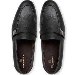 Arlo Slip On Side Bit Loafer Black Leather