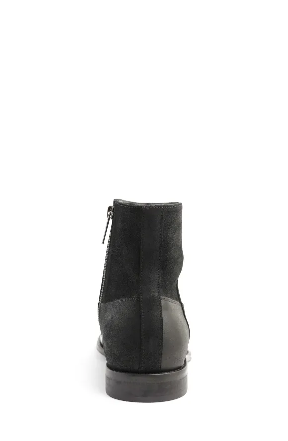 Armando Patent Ombre Suede Zip Boot - Black