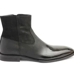 Armando Patent Ombre Suede Zip Boot - Black
