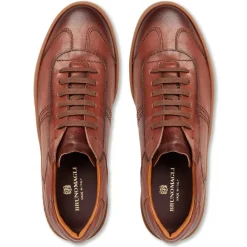 Bono Leather Lace-Up Sneaker-Cognac
