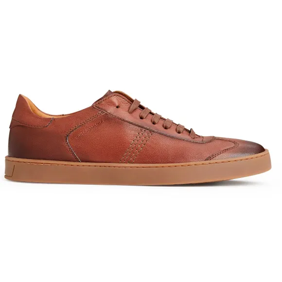 Bono Leather Lace-Up Sneaker-Cognac