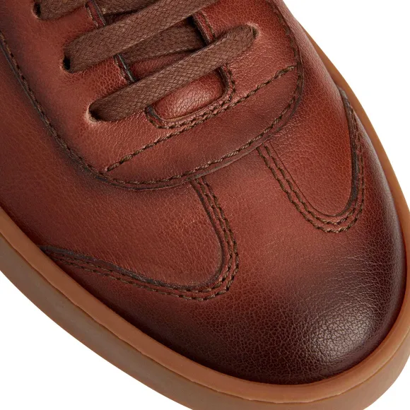 Bono Leather Lace-Up Sneaker-Cognac