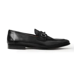 Collezione Mauro Leather Slip-On Loafer-Black