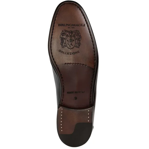 Collezione Mauro Leather Slip-On Loafer-Black