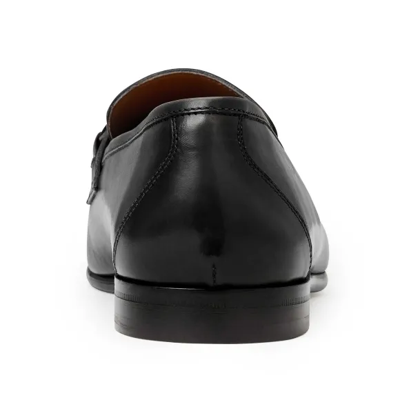 Collezione Mauro Leather Slip-On Loafer-Black