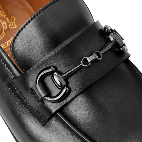 Collezione Mauro Leather Slip-On Loafer-Black