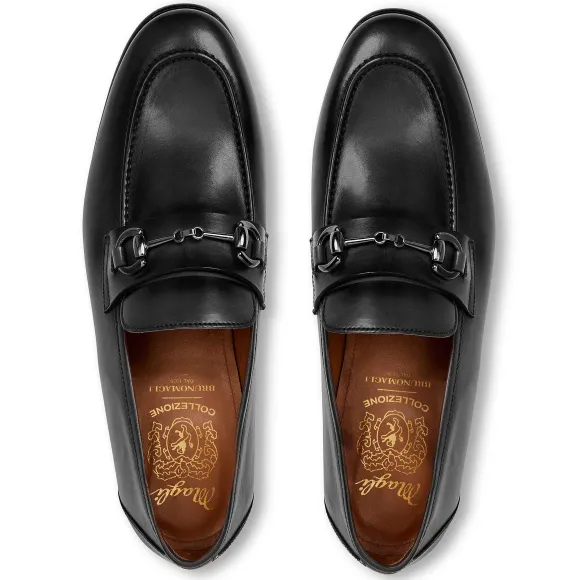 Collezione Mauro Leather Slip-On Loafer-Black