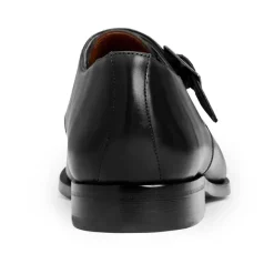 Collezione Vilante Leather Single Strap Monk Loafer-Black