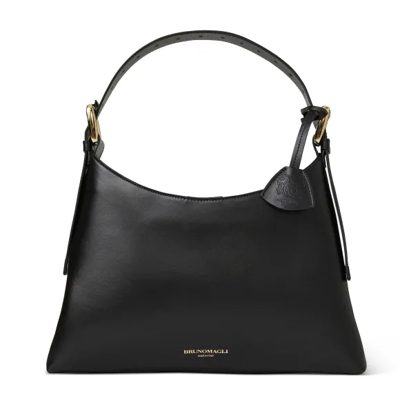 Cora Mini Hobo Handbag Black Nappa Leather