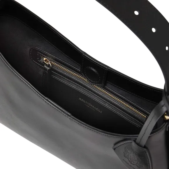 Cora Mini Hobo Handbag Black Nappa Leather