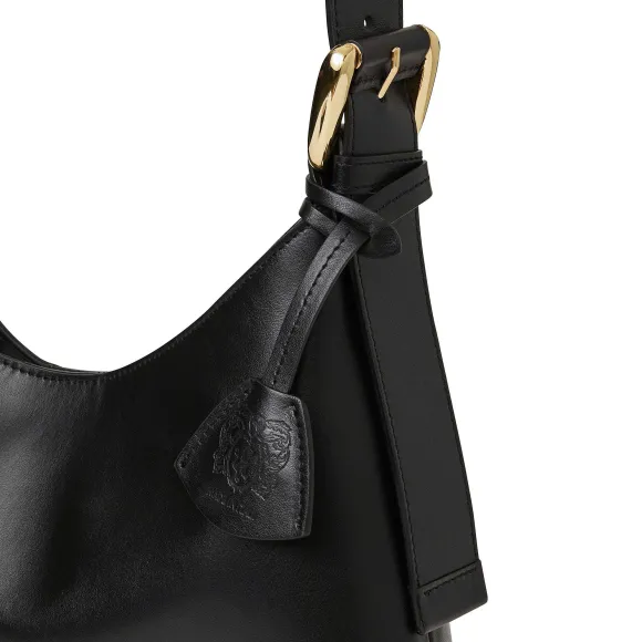 Cora Mini Hobo Handbag Black Nappa Leather