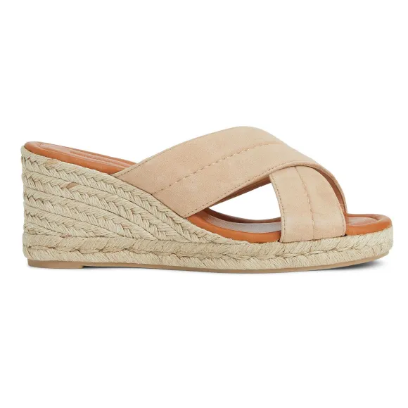 Eva Wedge Heel Sand Suede
