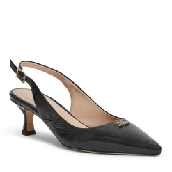 Fiona Slingback Pump Black Crinkle Patent