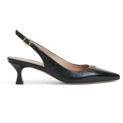 Fiona Slingback Pump Black Crinkle Patent