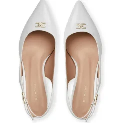 Fiona Slingback Pump White Crinkled Patent