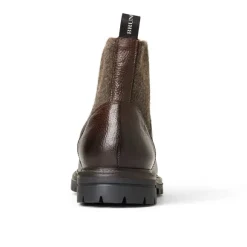 Hunter Contemporary Lace Up Stretch Boot- Dark Brown