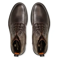 Hunter Contemporary Lace Up Stretch Boot- Dark Brown