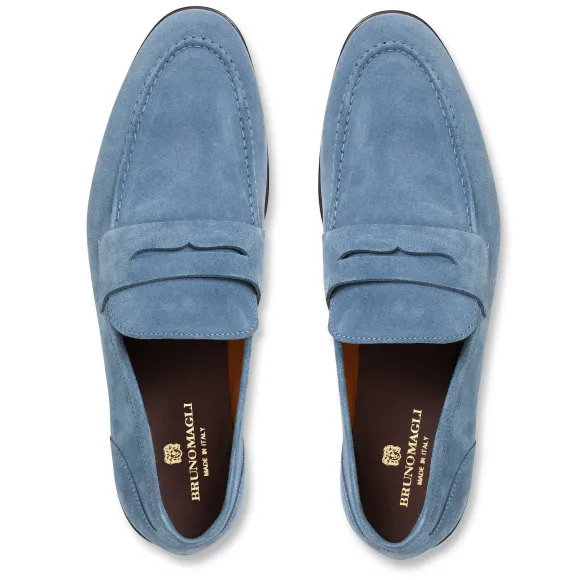 Lastra Slip-On Suede Loafer-Light Blue