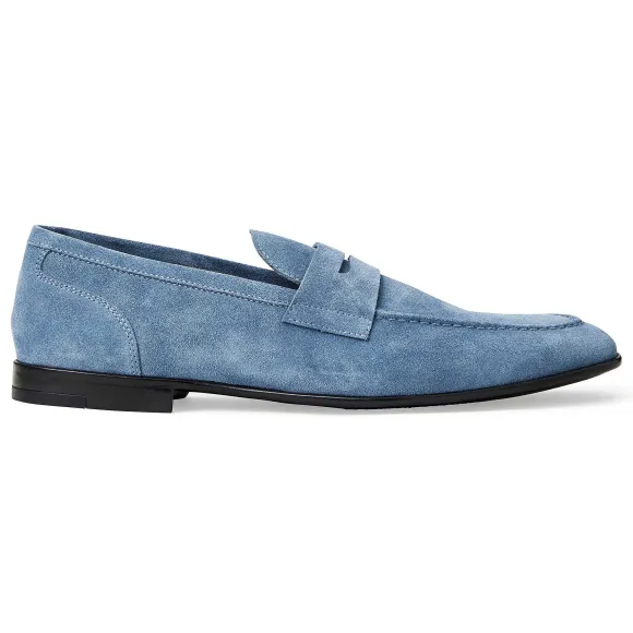 Lastra Slip-On Suede Loafer-Light Blue