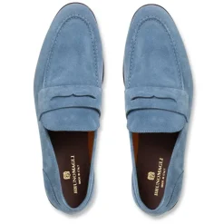 Lastra Slip-On Suede Loafer-Light Blue