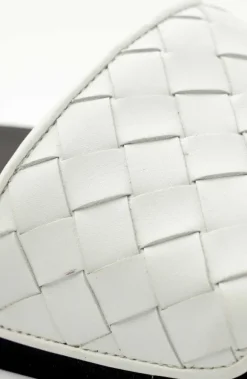 Magnus Sporty Leather & Suede Slide - White