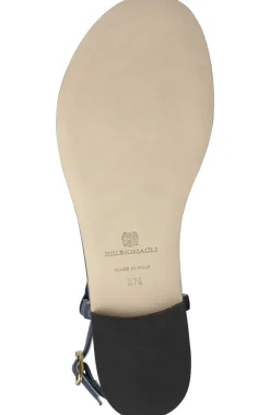 Marina Leather Embellished Thong Sandal