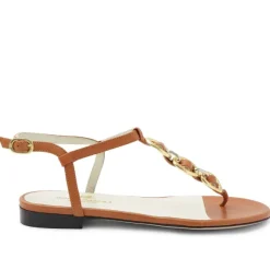 Marina Leather Embellished Thong Sandal