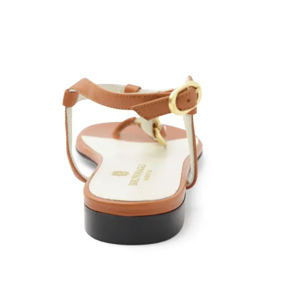Marina Leather Embellished Thong Sandal