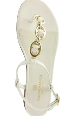 Marina Leather Embellished Thong Sandal