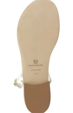 Marina Leather Embellished Thong Sandal