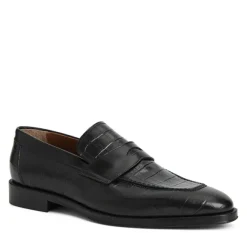 Nathan Penny Loafer- Black Croc