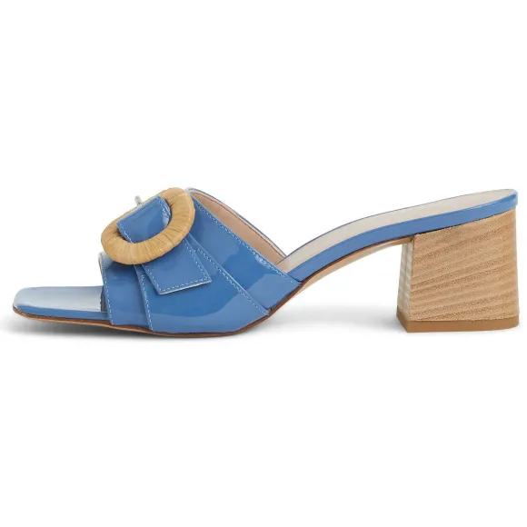 Page Single Band Sandal Blue Patent