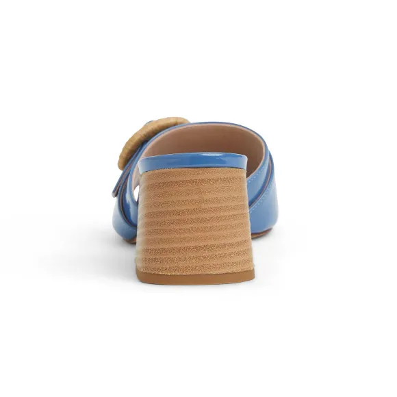 Page Single Band Sandal Blue Patent