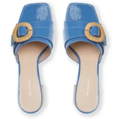 Page Single Band Sandal Blue Patent