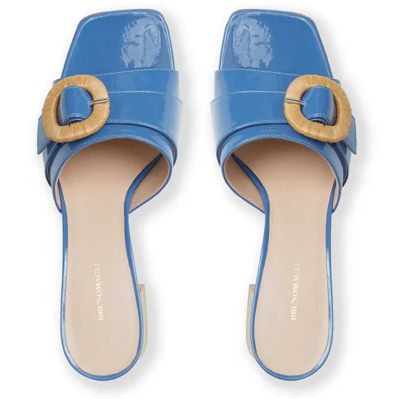 Page Single Band Sandal Blue Patent