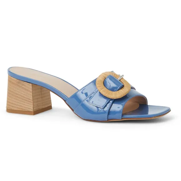 Page Single Band Sandal Blue Patent