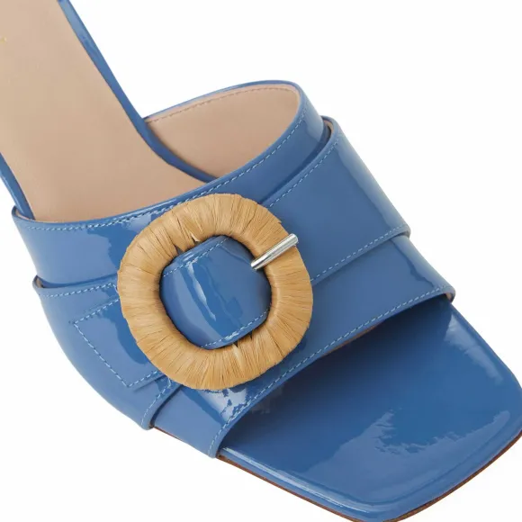Page Single Band Sandal Blue Patent