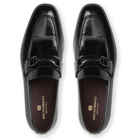 Saffo Slip On Black Bit Loafer Black Leather