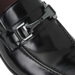 Saffo Slip On Black Bit Loafer Black Leather