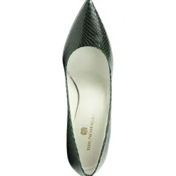 Telma Snake-Print Leather Pointed-Toe Pump - Emerald