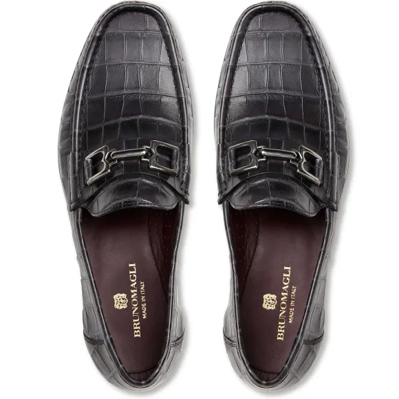 Trieste Classic Moccasin- Black Croc