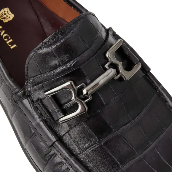Trieste Classic Moccasin- Black Croc