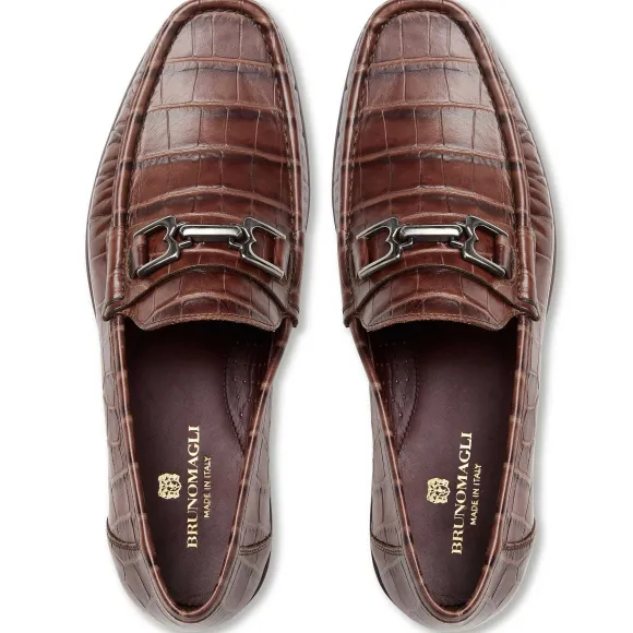 Trieste Classic Moccasin- Brown Croc