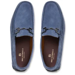 Xander Casual Suede Driving Moccasin-Light Blue